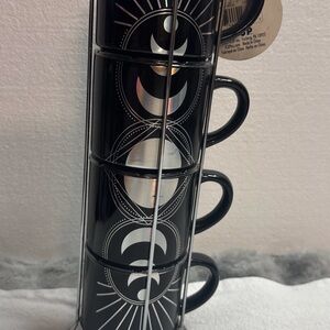 Black and Silver Moon Phase Stacking Mugs
